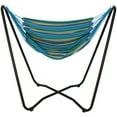 thumbnail image 1 of Sunnydaze Hanging Rope Hammock Chair with Space-Saving Stand - 330 lb Weight Capacity - Ocean Breeze, 1 of 6