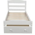 thumbnail image 3 of JERFIT Twin Size Storage Platform Bed Frame with Drawer, Solid Wood Slat Support, No Box Spring Needed, White, 3 of 8