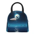 thumbnail image 1 of Fotbe Night Sky Moon Dolphin Bolsa de Almuerzo con Estampado, Lonchera Aislada, Contenedor de Comida Reutilizable Tipo Cooler a Prueba de Fugas, 1 of 6