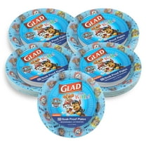 Glad For Kids 7-Inch Paper Plates | Small Blue Round Paper Plates With Paw Patrol Design | 20 Ct Heavy Duty Disposable Soak Proof Microwavable Paper Plates, 5 Pack (100 Plates Total)