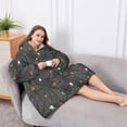 thumbnail image 5 of Oversized Wearable Blanket Hoodie,Halloween Colorful Spider Web Pattern Sherpa Blanket Hoodie with Super Pockets,Super Warm Fuzzy Pullover for Women & Men, 5 of 6