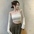 thumbnail image 2 of 2pcs Set Women‘s Camisole & Cardigan Set Sleeveless Crop Top Slim Fit Solid Color Tank Tops, 2 of 6
