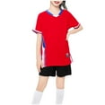 thumbnail image 2 of Cethrio Girls Outfit Sets, Basketball Quick-dry Summer T-shirts and Shorts Sets Red Size 10-12, 2 of 4