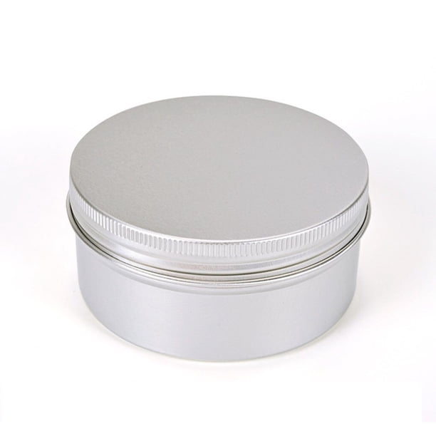 Bewildely Tarro de aluminio vacío, latas de almacenamiento reutilizables de varios tamaños, caja de regalo redonda, joyería, dulces, monedas, Almacenamiento y organización del hogar 200ml/92*45mm