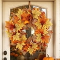 thumbnail image 5 of Bcylexb Fall Harvest Wreaths, 15.8" Maple Leaf Door Wreaths Artificial Autumn Wreath for Front Door Thanksgiving Wall Home Decor, 5 of 6