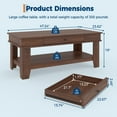 thumbnail image 2 of Coffee Table with Drawer, 47.2" Center Table with Storage Shelf, Farmhouse Coffee Tables Long Living Room Furniture, Sturdy and Easy to Clean, 2 of 6