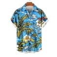 thumbnail image 3 of VBTAPA Mens Hawaiian Floral Shirt Short Sleeve Palm Tree Printed Button Down Shirts Summer Beach Vacation Tops Sky Blue XXXXL, 3 of 6