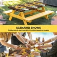 thumbnail image 6 of Sunflower Table Cloths for 6 Foot Rectangle Tables, Yellow Flowers Summer Botanical Wooden Retro Art Patio Waterproof Elastic Fitted Tablecloths, Washable Rectangular Table Cover for Camping, 6 of 8
