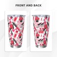 thumbnail image 3 of Haiem Makeup Printed 20oz Straight Skinny Car Cups With Insulated Cup Sleeve Portable Handle, Sports Travel Coffee Mug, Stainless Steel, Insulated-Straw Two-piece Set, 3 of 8