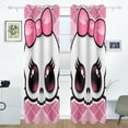 thumbnail image 2 of Coolnut Window Curtain Panels Cute Pink Skull Grommet Top Room Darkening Thermal Insulated Blackout Window Treatment Drapes 2 Panels W55 x L84 In, 2 of 6