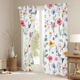 thumbnail image 3 of Homewish Multicolor Flower Butterfly Blackout Curtains Set of 2 (52x84 Each),Rustic Botanical Window Curtains,White Green Blue Curtains and Drapes For Girl Kids,Microfiber Bedroom Decor, 3 of 6