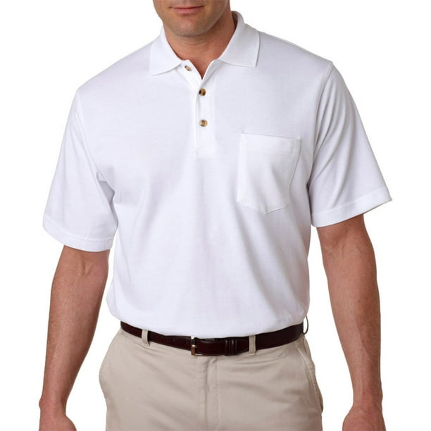 8534 Adult Classic Pocket Polo Shirt WhiteSmall
