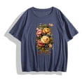 thumbnail image 4 of Floruhand T Shirts for Women Crewneck Boho Flowers Wildflowers Graphic Tees Summer Cute Shirts Short Sleeve Tops, 4 of 4