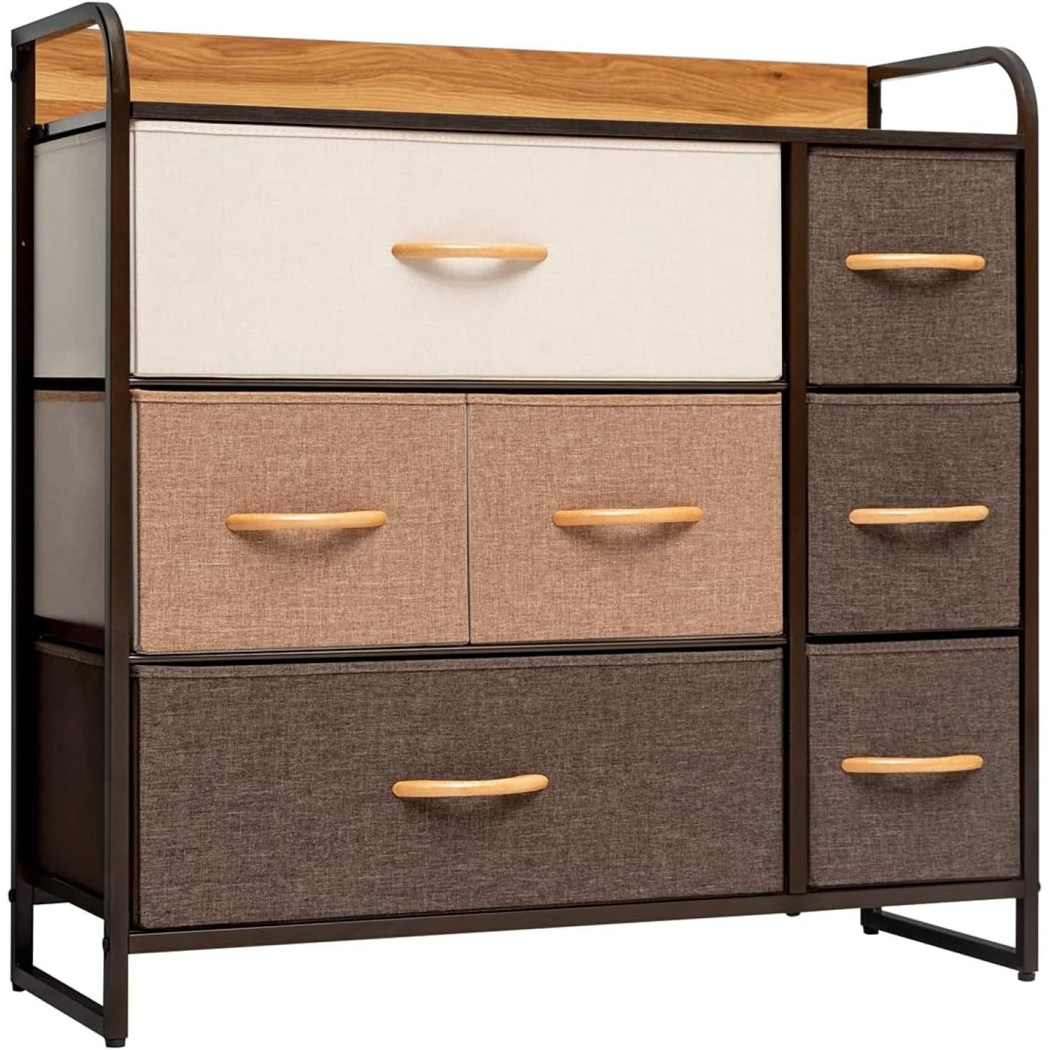 Wide Fabric Dresser Tower, 7 Drawers Fabric Closet Dresser Closets