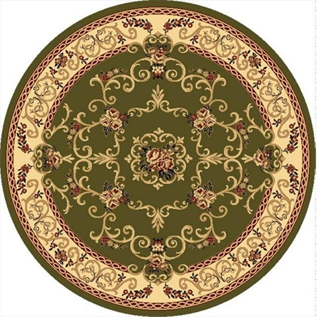 Rugs America 21834 5 ft. 3 in. New Vision Souvanerie Olive Round Area Rug