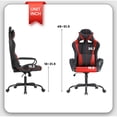 thumbnail image 7 of YRLLENSDAN Ergonomic Gaming Chair Video Game with Massager, Red Computer Chair with Arms and Back Support Adjustable Height High-Back Office Chair with Lumbar Support, 7 of 7