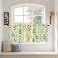 thumbnail image 2 of Sage Green Leaves Tier Curtains 36 Inch Length, Summer Botanical Farmhouse Leaf Cafe Short Curtains for Bathroom Over Sink, Small Kitchen Curtain Light Filtering Tiered Drapes 2 Panels 27.5"Wx36"L, 2 of 8