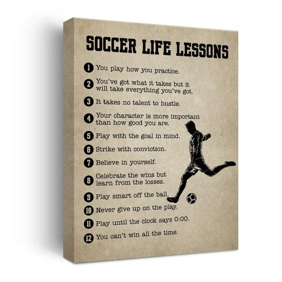 Soccer Gifts Inspirational Wall Decor Canvas Wall Art Artwork Sports  Art Paintings Soccer Posters for Soccer Player Athletes Living Room Sports Club Playroom Bedroom Boys Room Gym Decor