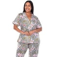 thumbnail image 4 of White Mark Women's Tropical Short Sleeve Button-Down Pajama Set, 4 of 5