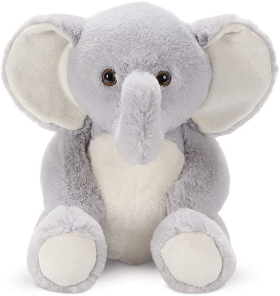 Cuddly Emerson Musical Elephant Soft Gray 7 x 9 Plush LED Stuffed Animal Ganz