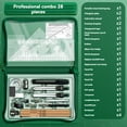 thumbnail image 4 of 28 PCS Compass Geometry Tools with Case, Drafting Tools Geometry Set with Swing Arm Protractor, Rulers, Metal Compass, Square Set, Mechanical Pencil, Back to School Supplies for Students, 4 of 8