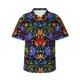 thumbnail image 1 of Balery Colorful Floral Camisas hawaianas de manga corta para hombre, camisas playeras de corte holgado, camisas de vacaciones con botones,Large, 1 of 7