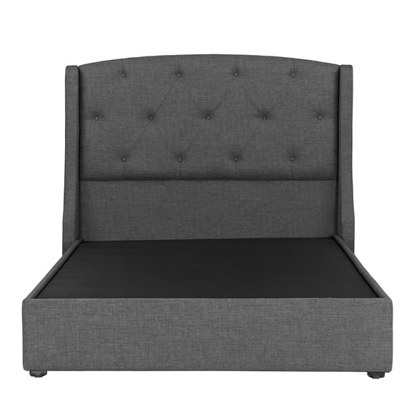 Box Base Cama Matrimonial + Cabecera Zefyr Gris Oscuro