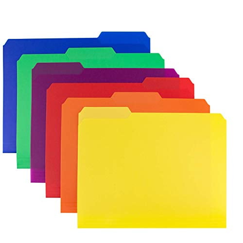 Dunwell Plastic File Folder Colored - (6 Pack, 6 Assorted), 3 Tab File  Folders Letter Size, Colorful Filing Folders, More Durable Than Manila  Folders, Writable and Erasable 1/3-Cut Tabs, Plu - Walmart.com