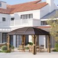 thumbnail image 2 of Outsunny Pavillon à Toit Rigide 10 Pieds x 13 Pieds avec Moustiquaires, Marron, 2 of 10
