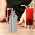 thumbnail image 2 of FELTECHELECTR Botella de whisky de acero inoxidable de 56 ml y 2 onzas con tapa plana y llavero para hombres y mujeres (plateada), 2 of 6