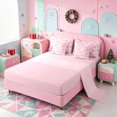 thumbnail image 3 of Erosebridal Snowflake Heart 7-Piece King Bedding,Pink Winter Pattern King Bed in a Bag,Pink Reversible, 3 of 7