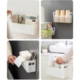 thumbnail image 5 of GIXUSIL Cabinet Door Organizer 1 Pack Kitchen Storage Box Adhesive Containers No Drilling Bathroom Socks and Clothes Storage Wall Box Plastic Organizer Container (10 x 3 x 4 in), 5 of 8