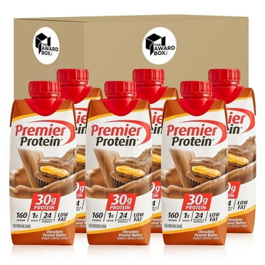 The Award Box Premier High Protein Shakes Chocolate Peanut Butter 6 Bottles, 11 Fl Oz