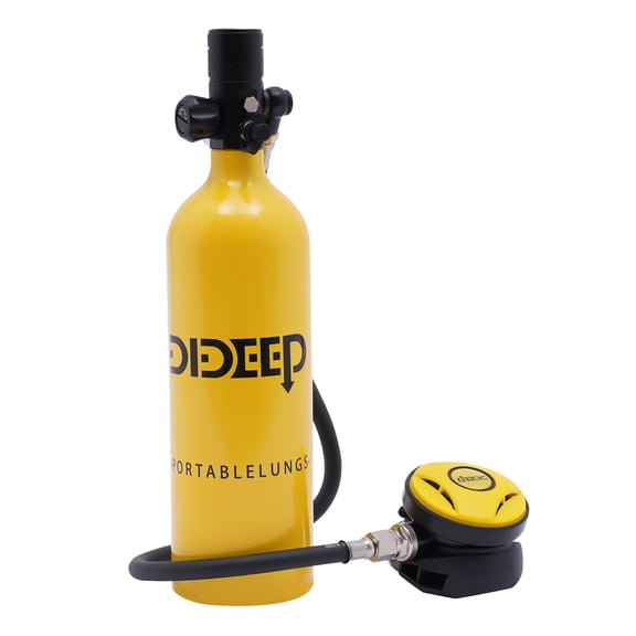 1L Lung Tank Mini Scuba Tank, Portable Scuba Tanks Diving Tanks Kits 15-20 Minutes Underwater Diving Gear with Tank Gear Mirror, Inflation Adaptor, Mini Carrying Bag