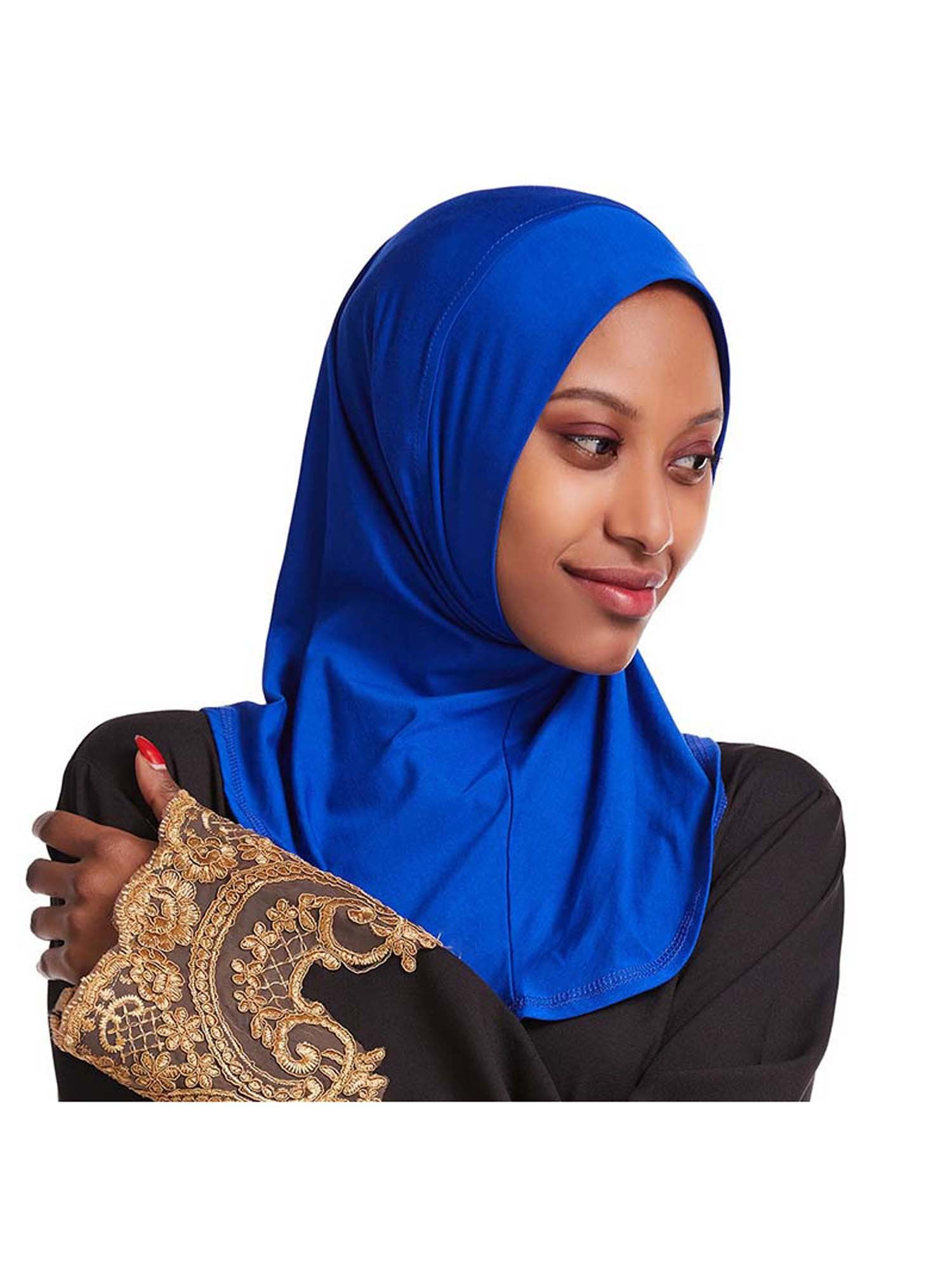Muslim Women Hijab Instant Long Scarf Shawl Wrap Amira Cap Beads Islam Head Wrap 
