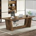 thumbnail image 3 of Tribesigns 70.87-Inch Executive Computer Desk: Large Home Office Desk with Solid Wooden Pedestal, 3 of 7