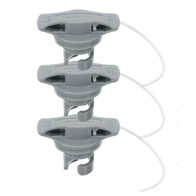 OULII 3Pcs Air Valve Plugs for Inflatable Kayak Canoe Boat with Stable Gas Leak Prevention Grey