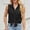 Black, variant on DuoJiaJ Womens Sleeveless Button Down Shirt Tops V Neck Business Casual Collared Blouses Tank Top Black L