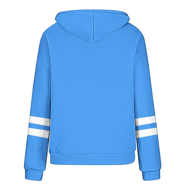 SuTry Women's Stripe-Wrist Hooded Sweatshirt Long Top Long Sleeved
