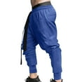 thumbnail image 3 of IROINNID Rollbacks Cargo Pants for Men Solid Color Sport Loose Pleated Small Legs Drawstring Solid Color Full Length Pants,Blue, 3 of 6