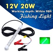 20W Submersible LED Night Fishing Light Lures Bait Lights, Green Light