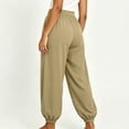 thumbnail image 5 of Hurxie Baggy Wide Leg Pants Womens Barrel Pants Mid Waisted Balloon Pants with Pockets Khaki,XL, 5 of 6