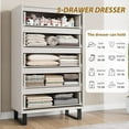 thumbnail image 3 of Modern 5 Drawer Dresser, Dressers for Bedroom, Tall Chest of Drawers Closet Dresser Storage Dresser for Living Room, Hallway, Entryway, 3 of 7