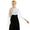 thumbnail image 3 of Miaeowve Women Soft Sheer Chiffon Bolero Shrug Wedding Capes Shawl Wrap for Bridesmaid Dress Cover Up White One Size, 3 of 7