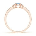 thumbnail image 2 of ANGARA Natural Classic Three Stone Aquamarine and Diamond Ring in 14K Rose Gold for Women (Size-4mm) | March Birthstone, Birthday, Anniversary, Jewelry Gift for Women | Natural Aquamarine Ring, 2 of 9