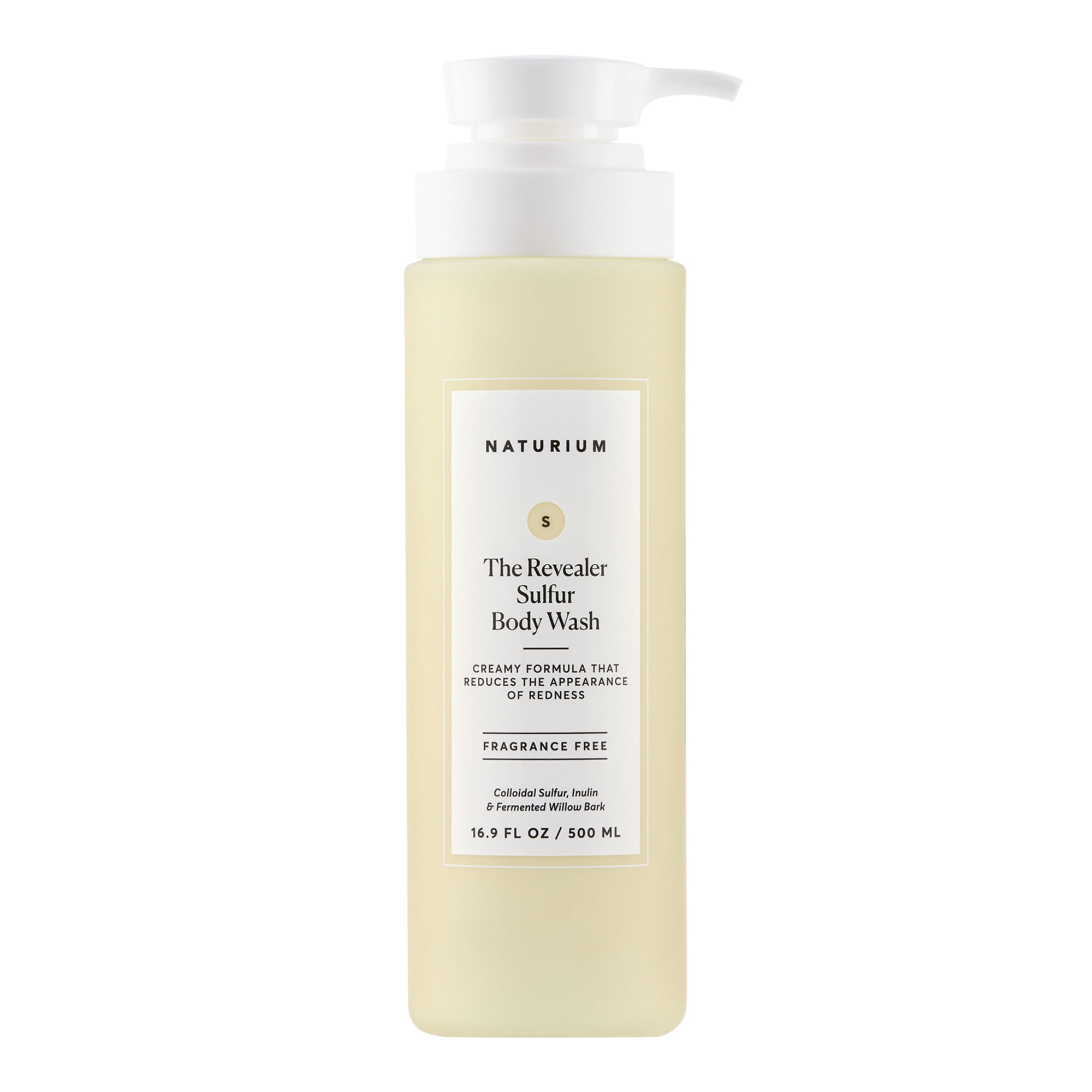 Naturium The Revealer Body Wash, Clarifying Skincare with Sulfur, Willow Bark, and Aloe Vera, 16.9 fl oz