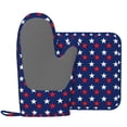 thumbnail image 2 of DouZhe Oven Mitts and Pot Holders Sets, Retro Farmhouse Style Prints Non-Slip Heat Resistant Kitchen Oven Silicone Glove, 2 of 7