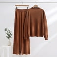 thumbnail image 2 of ShomPort Women's 2 Piece Outfits Fall Sweater Sets Long Sleeve Knit Pullover and Wide Leg Pants Lounge Sets, 2 of 7