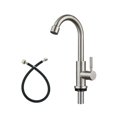 thumbnail image 1 of Grifo De Cocina Solo Para Agua Fría, Níquel Cepillado, Manija Única, 1 Orificio, Caño Giratorio De 360 ​​Grados, Montaje En Cubierta, Arco Alto, Barra De Fregadero De Acero Inoxidable Sus304, Grifo Co, 1 of 5