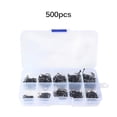 thumbnail image 4 of Soidarity Anzuelos afilados para pesca de peces plateados, 500 Uds., 10 tamaños, hierro con caja de plástico portátil, anzuelos de púas para pesca de Pescar Soidarity OD005234-00, 4 of 6